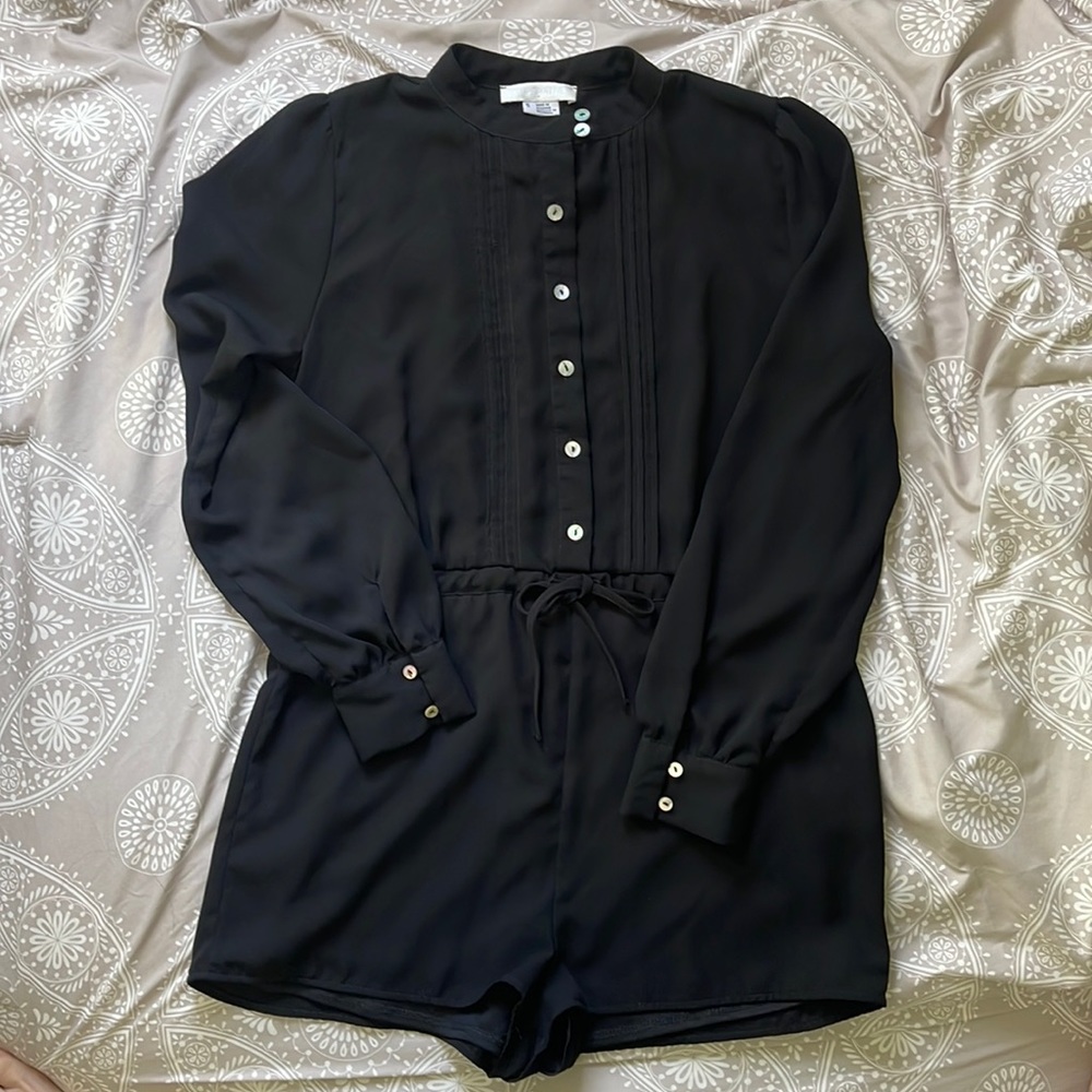 Black Long-sleeve Romper